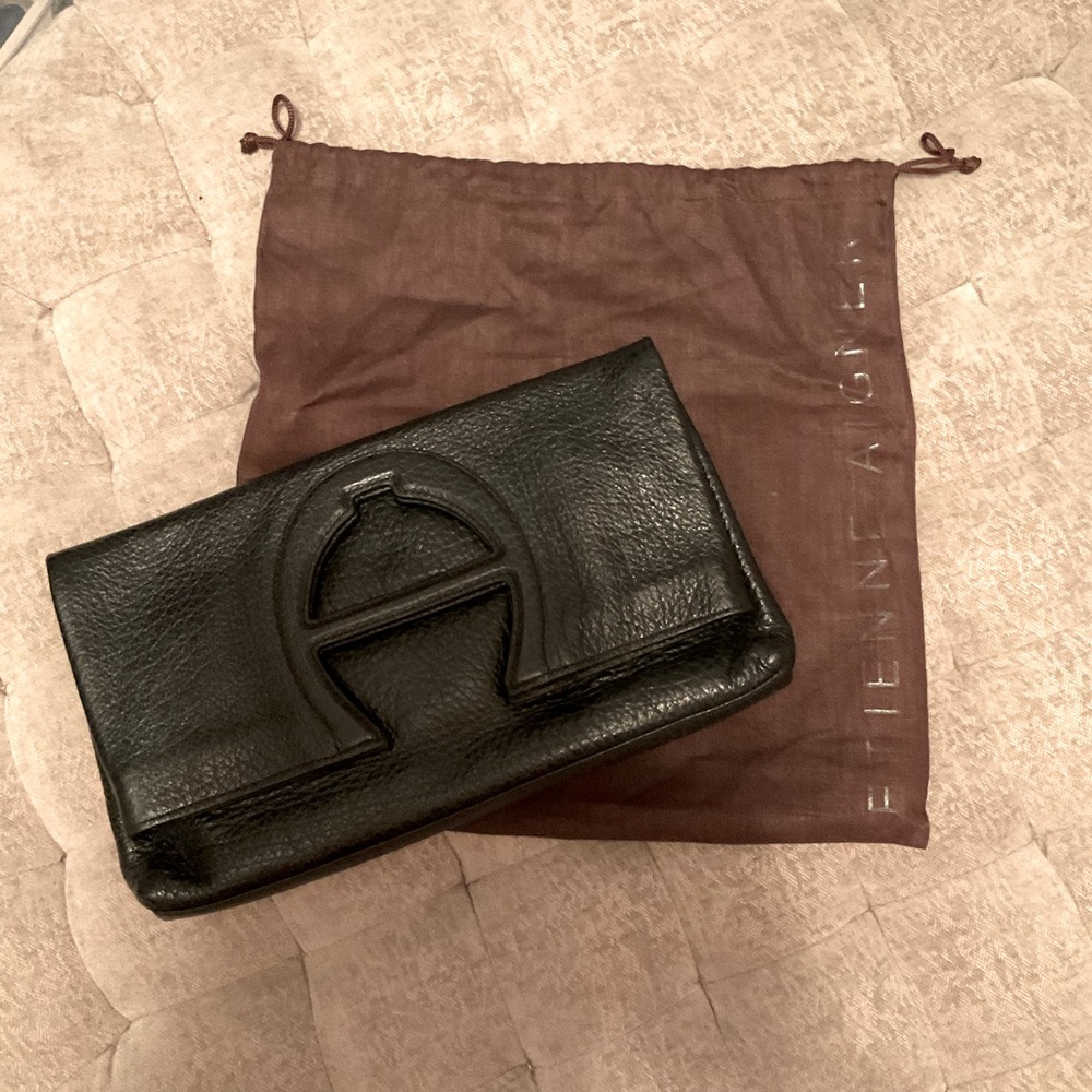Etienne Aigner Black Leather Clutch